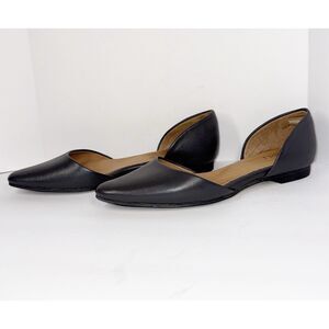 J Jill Leather D'Orsay Flats Pointed Toe Grey Minimalist Office Classic Size 6.5